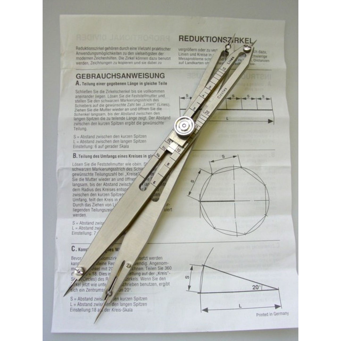 Pantograph, Reduktionszirkel, Storchenschnabel