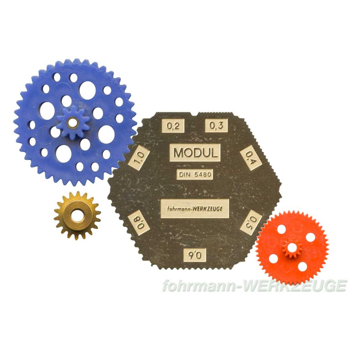 Zahnrad Modul Lehre (7 verschiedene) DIN 5480