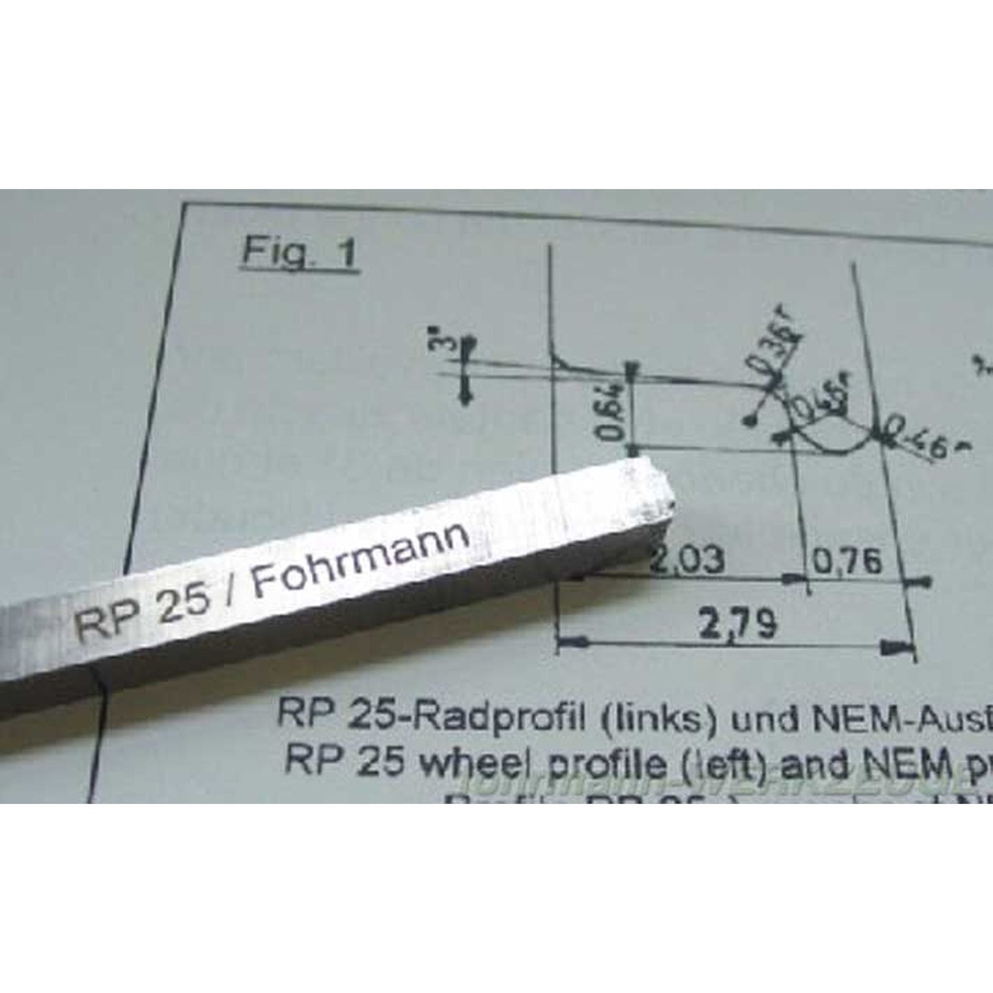 Wheel profile turning tool RP 25 for H0 scale (6 x 6 mm)