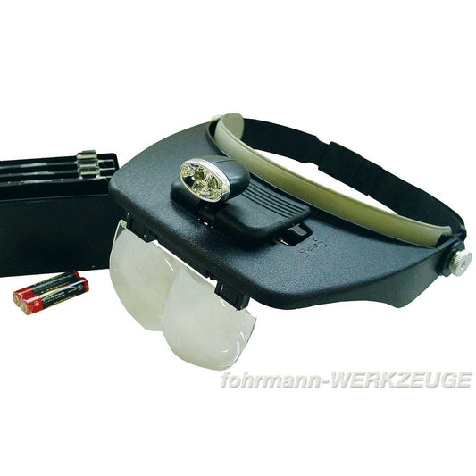 Kopflupe, Kopfbandlupe mit LED Scheinwerfer