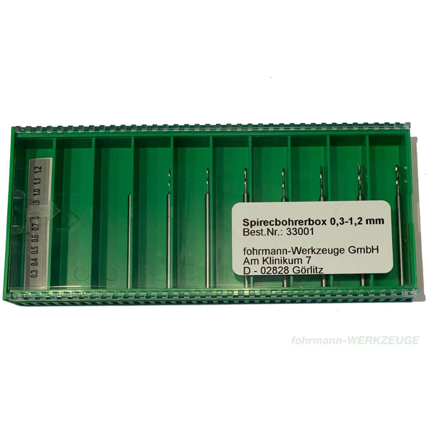 SET: 10x HSS Spiralbohrer (mit verstärktem Schaft) geschliffen  in Box