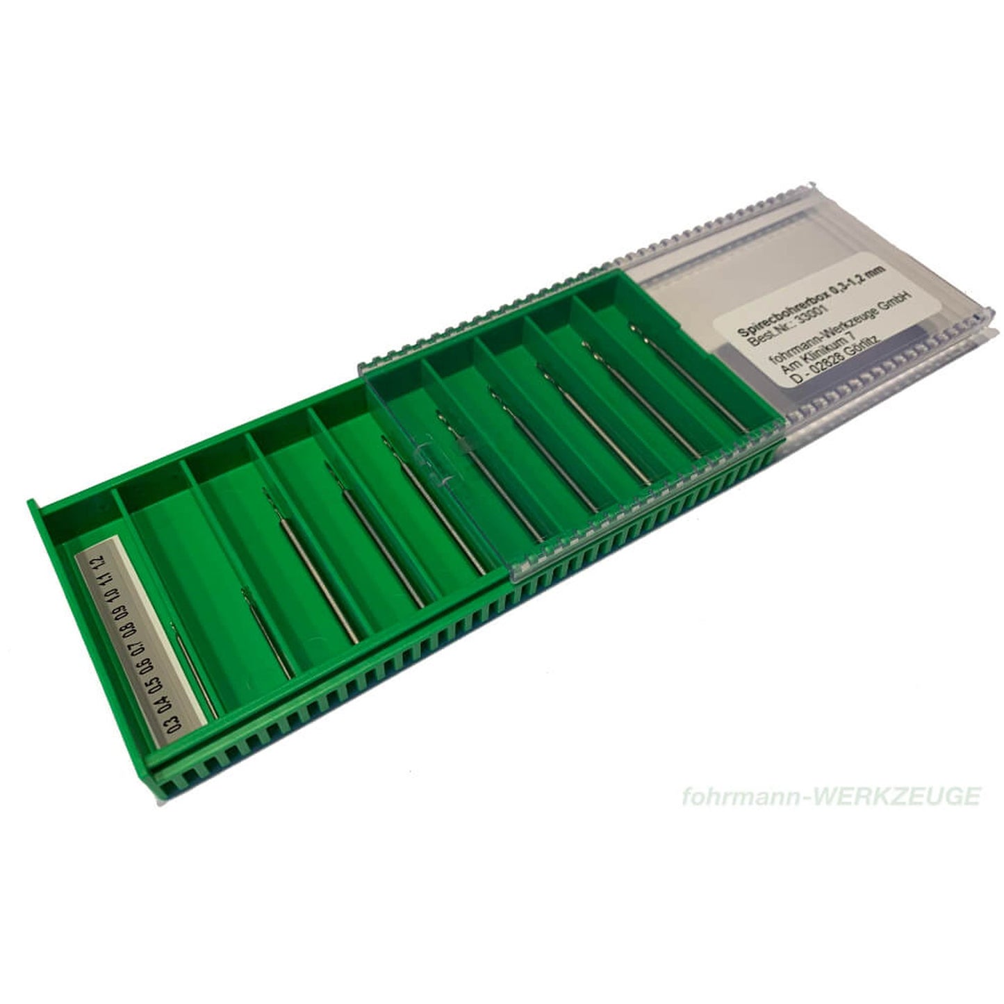 SET: 10x HSS Spiralbohrer (mit verstärktem Schaft) geschliffen  in Box