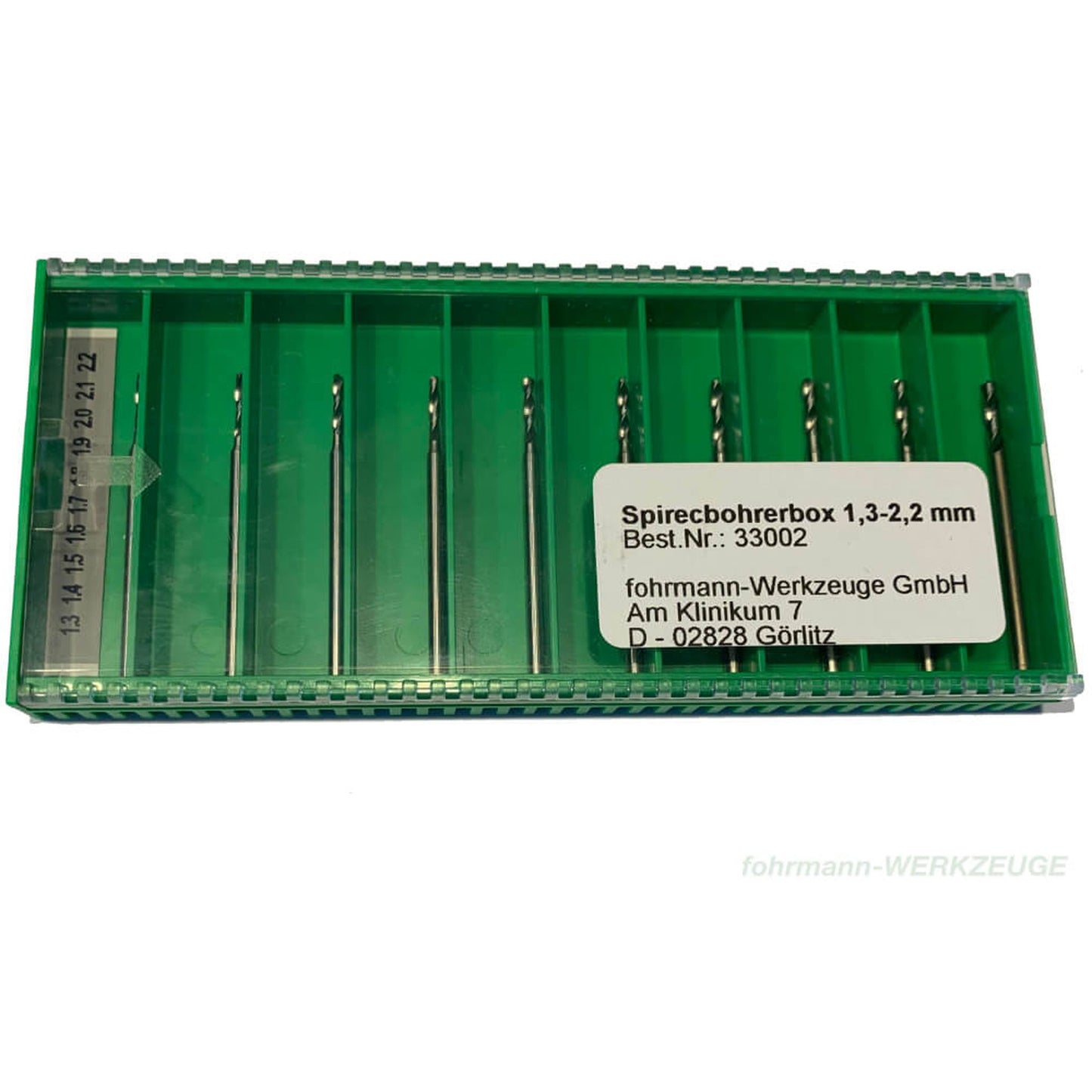 SET: 10x HSS Spiralbohrer (mit verstärktem Schaft) geschliffen  in Box