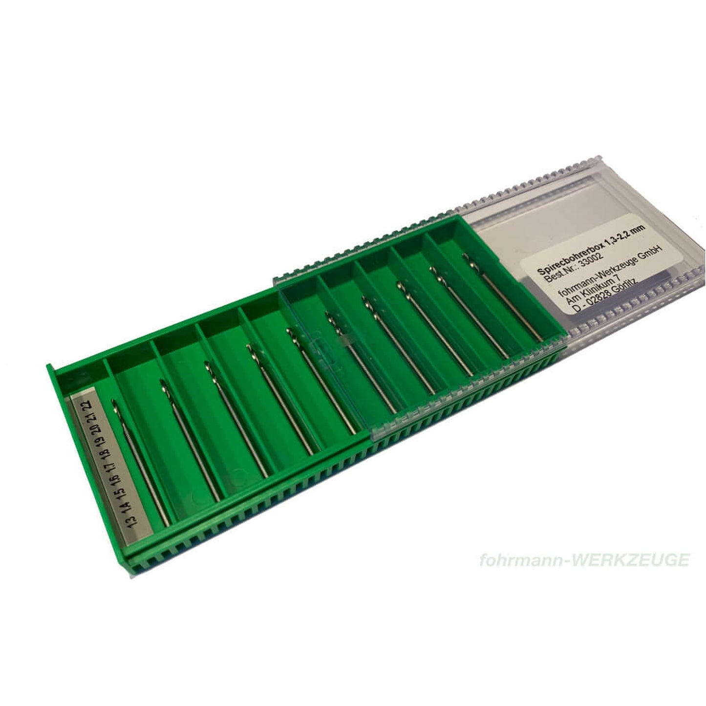 SET: 10x HSS Spiralbohrer (mit verstärktem Schaft) geschliffen  in Box