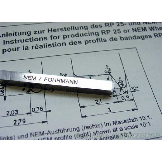 Radprofil-Drehstahl NEM für Spur H0 (6 x 6 mm)